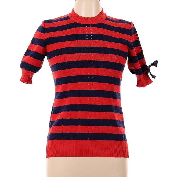 Fendi Red and Navy Striped Knitwear - Picture 1 of 9